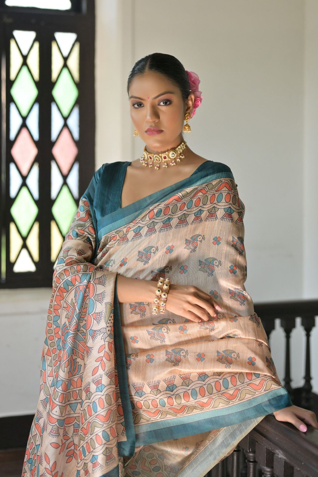 AARUSHI MADHUBAN Soft Tussar silk saree