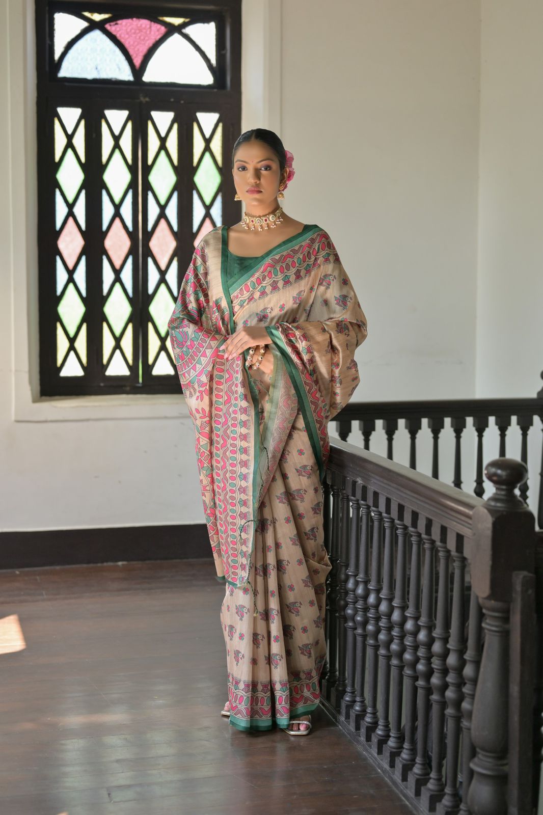 AARUSHI MADHUBAN Soft Tussar silk saree