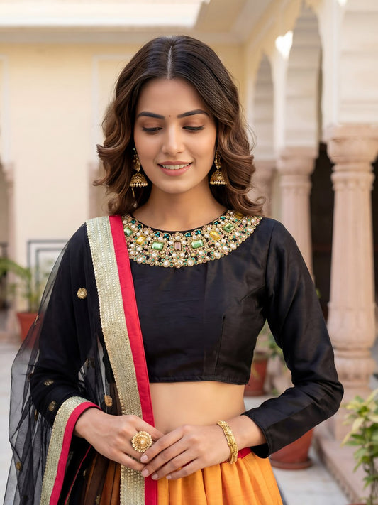 Blouse with Digital Printed Scenic Lehenga Choli