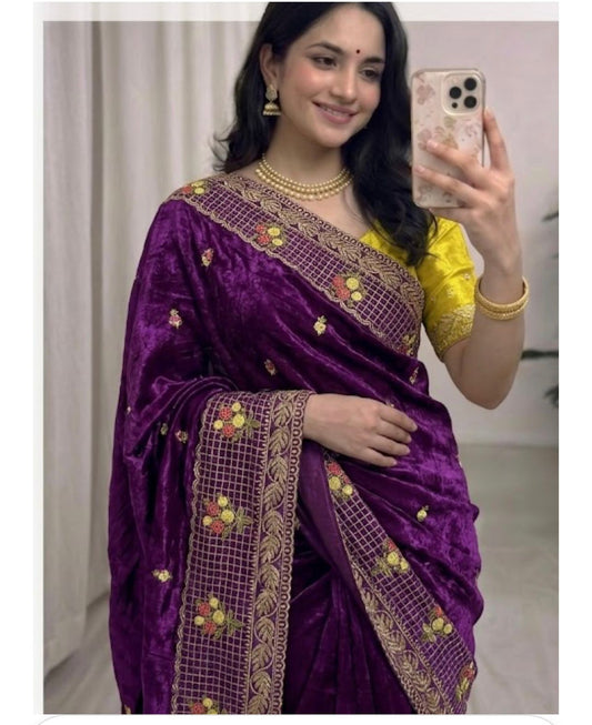 Premium space chiffon saree