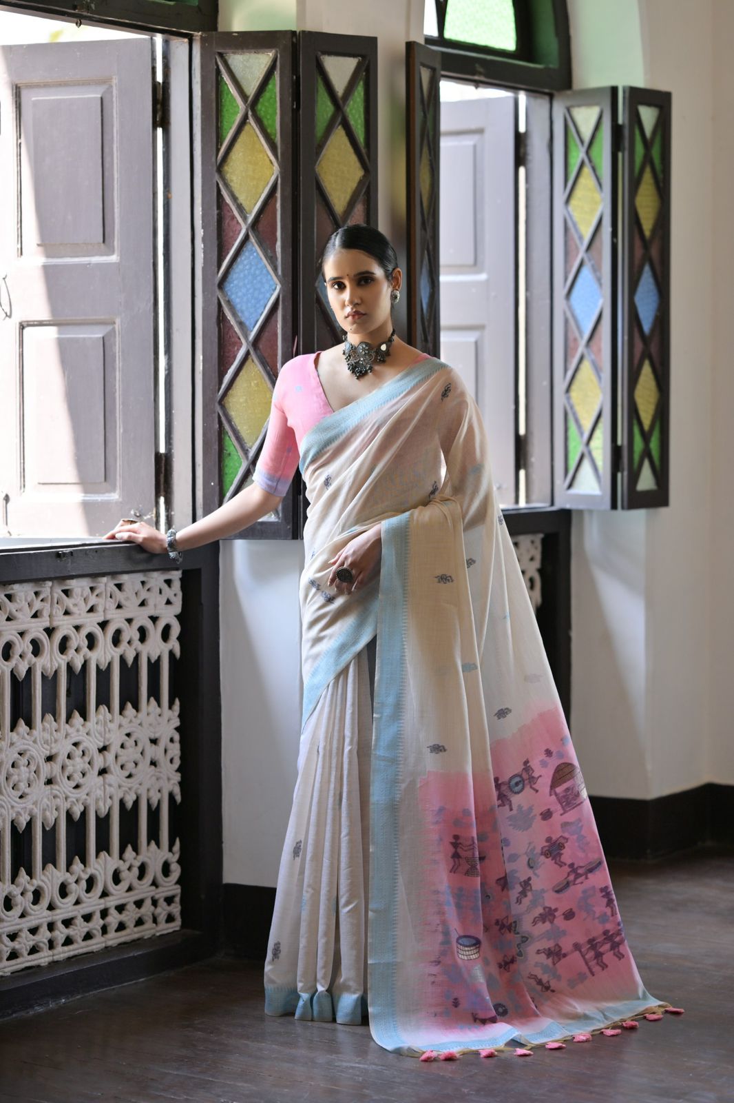Premium soft muga Cotton saree