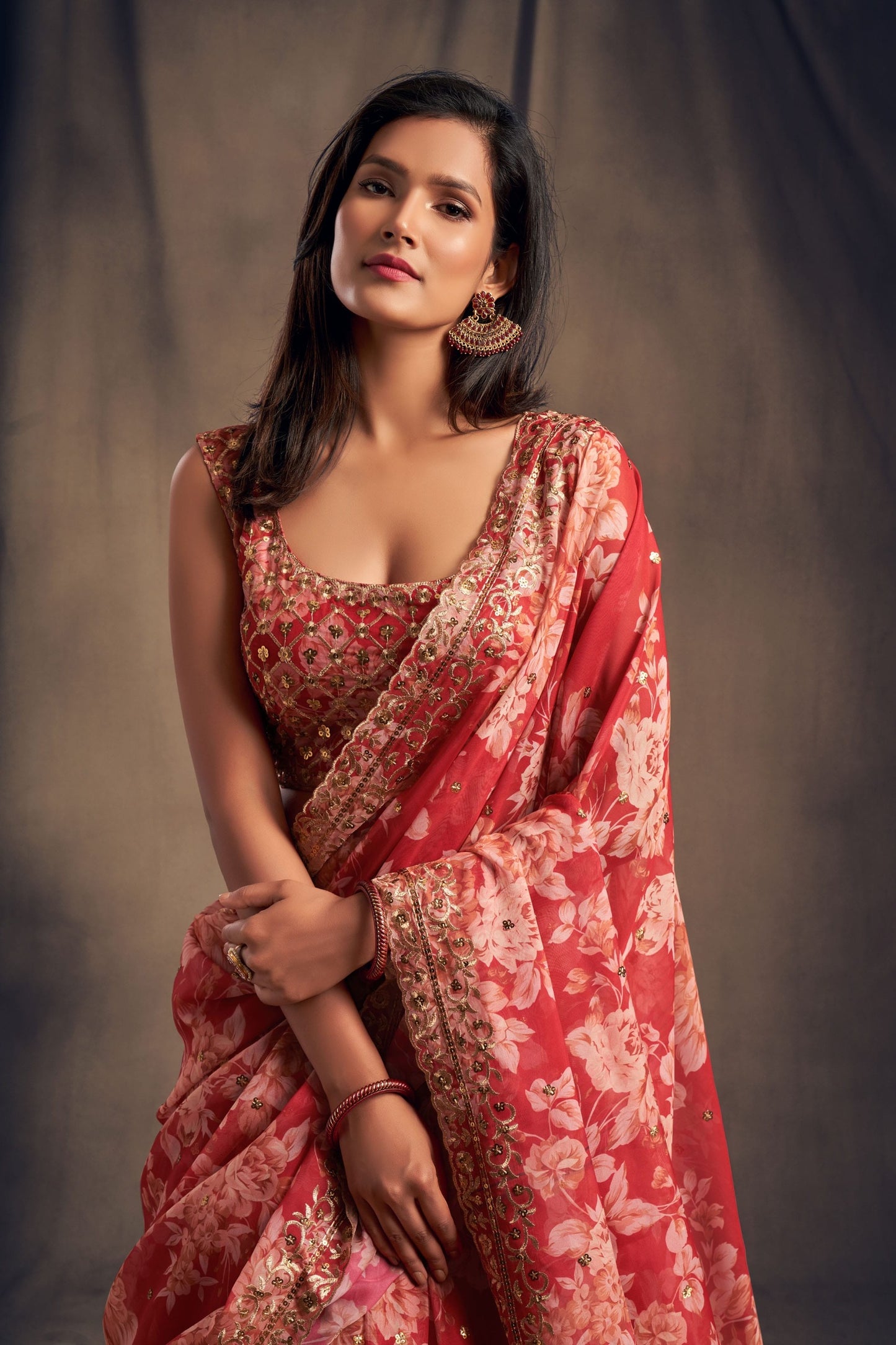 Red Floral Printed Designer Lehenga Choli