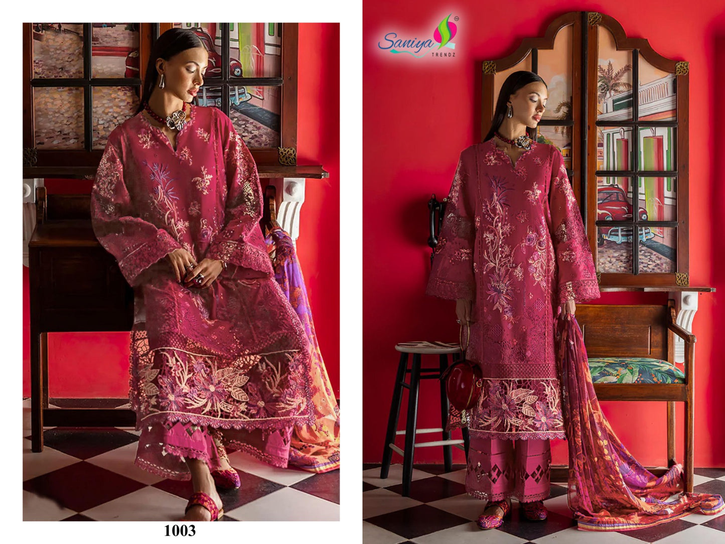 COTTON WITH CHIKANKARI EMBROIDERED SALWAR KAMEEZ