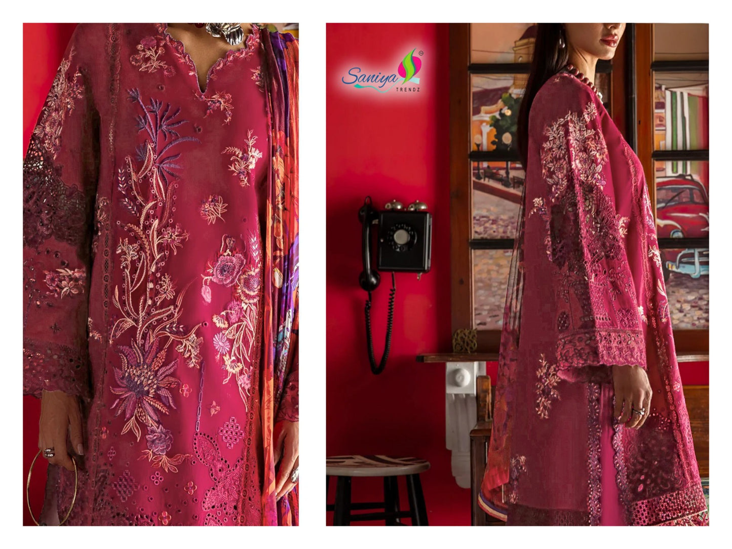 COTTON WITH CHIKANKARI EMBROIDERED SALWAR KAMEEZ