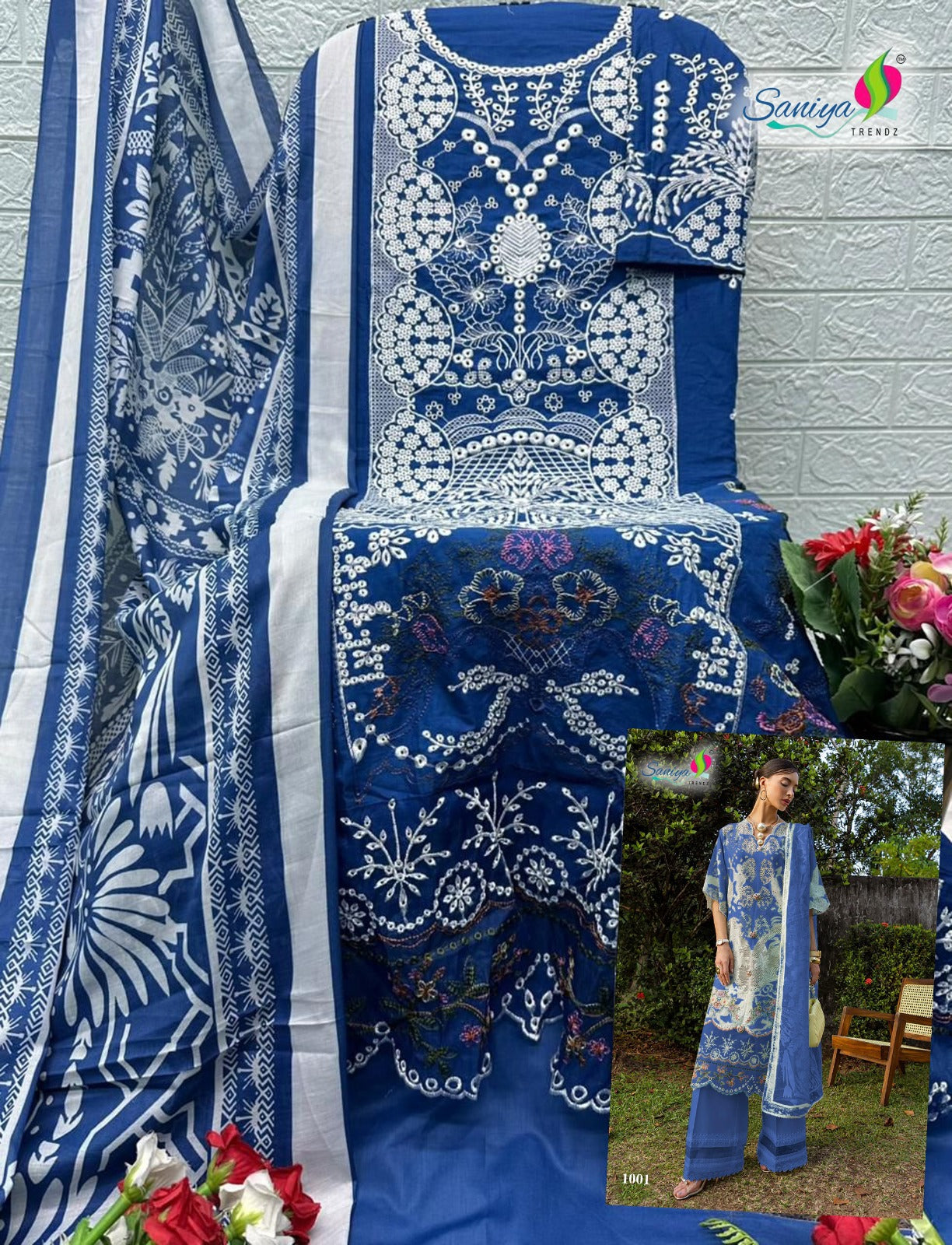 COTTON WITH CHIKANKARI EMBROIDERED SALWAR KAMEEZ