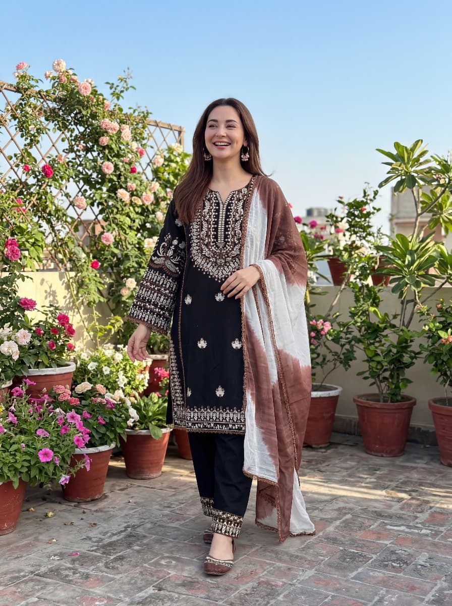ALSAFA New Collection TOP With pant & Duptta .......