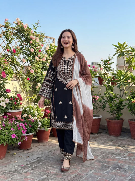 ALSAFA New Collection TOP With pant & Duptta .......