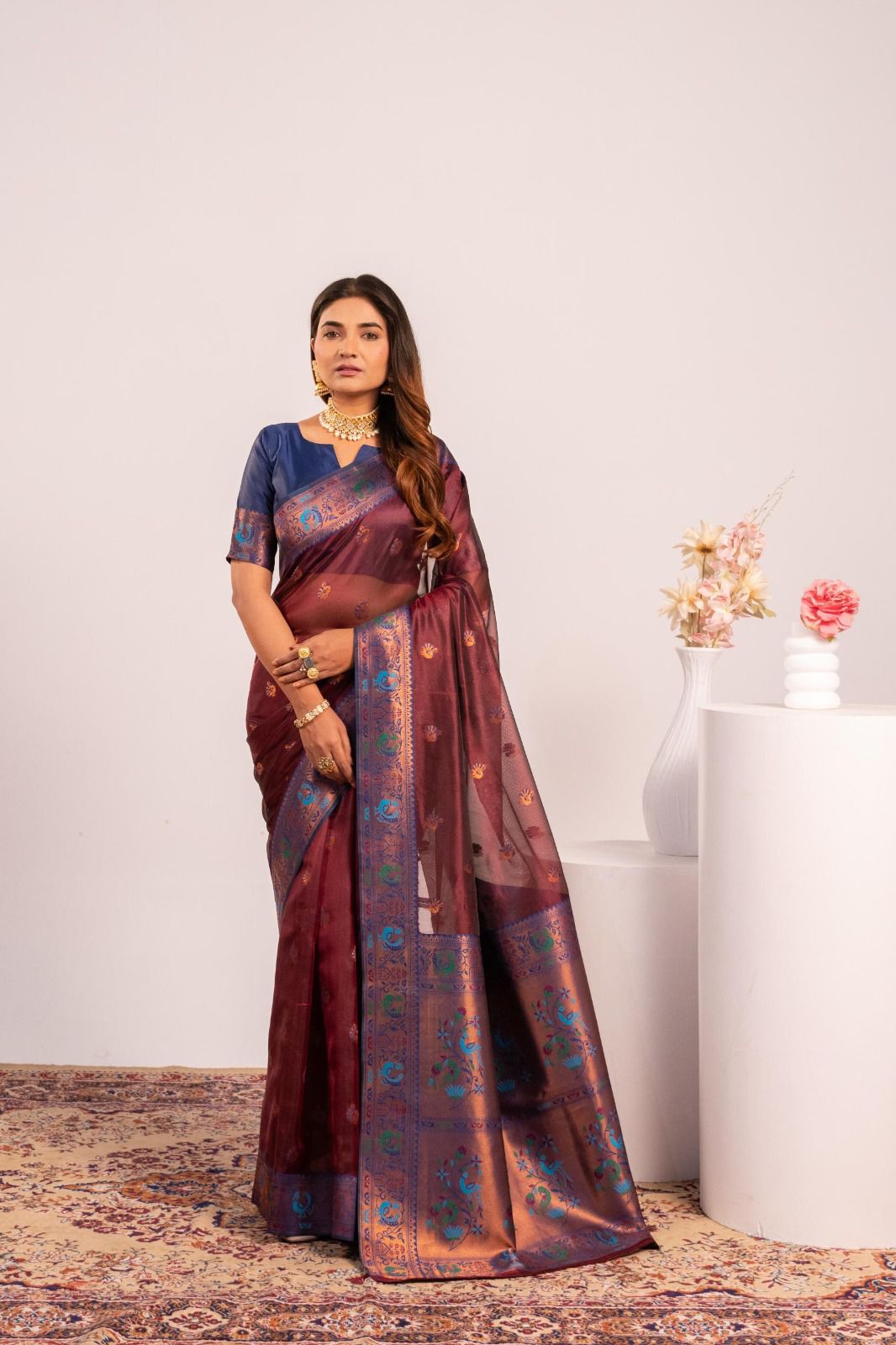 Premium Soft Tissue Silk Paithani Saree
