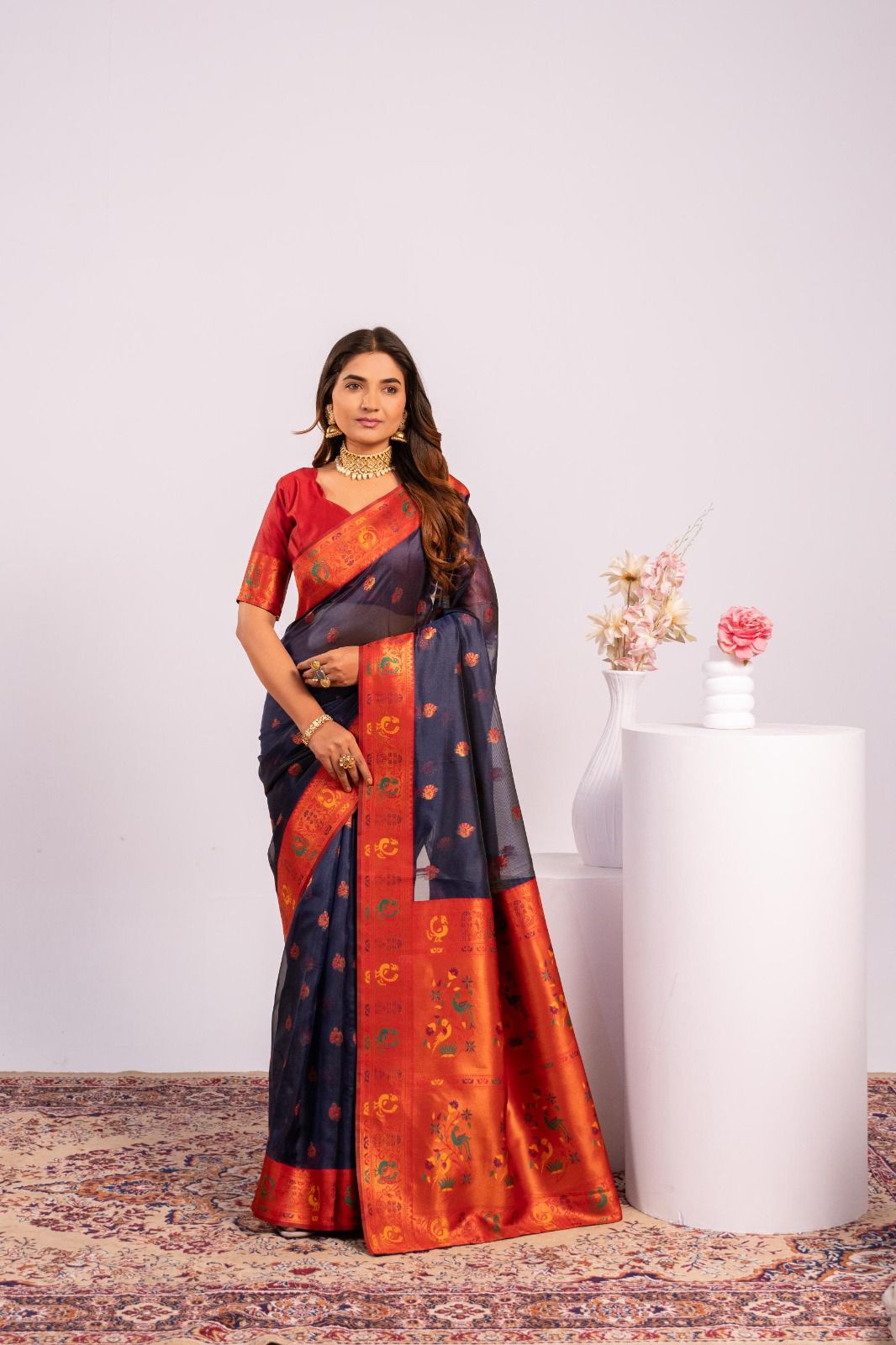 Premium Soft Tissue Silk Paithani Saree