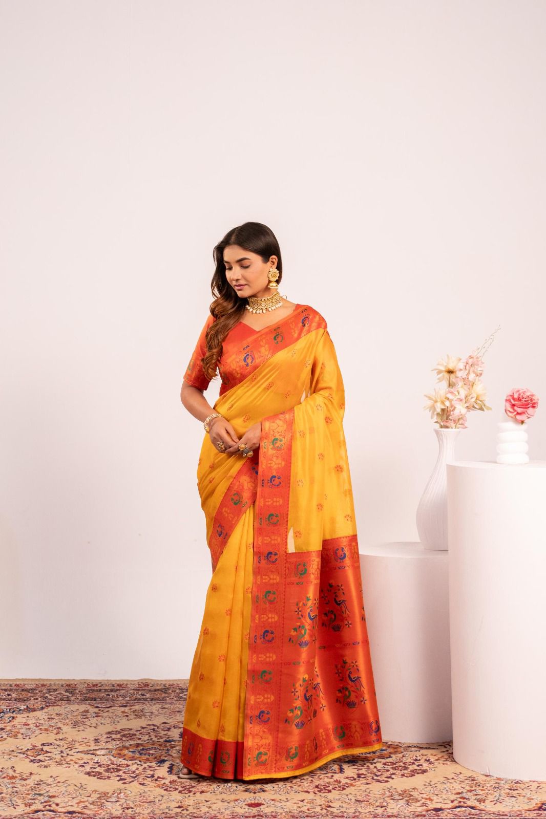 Premium Soft Tissue Silk Paithani Saree