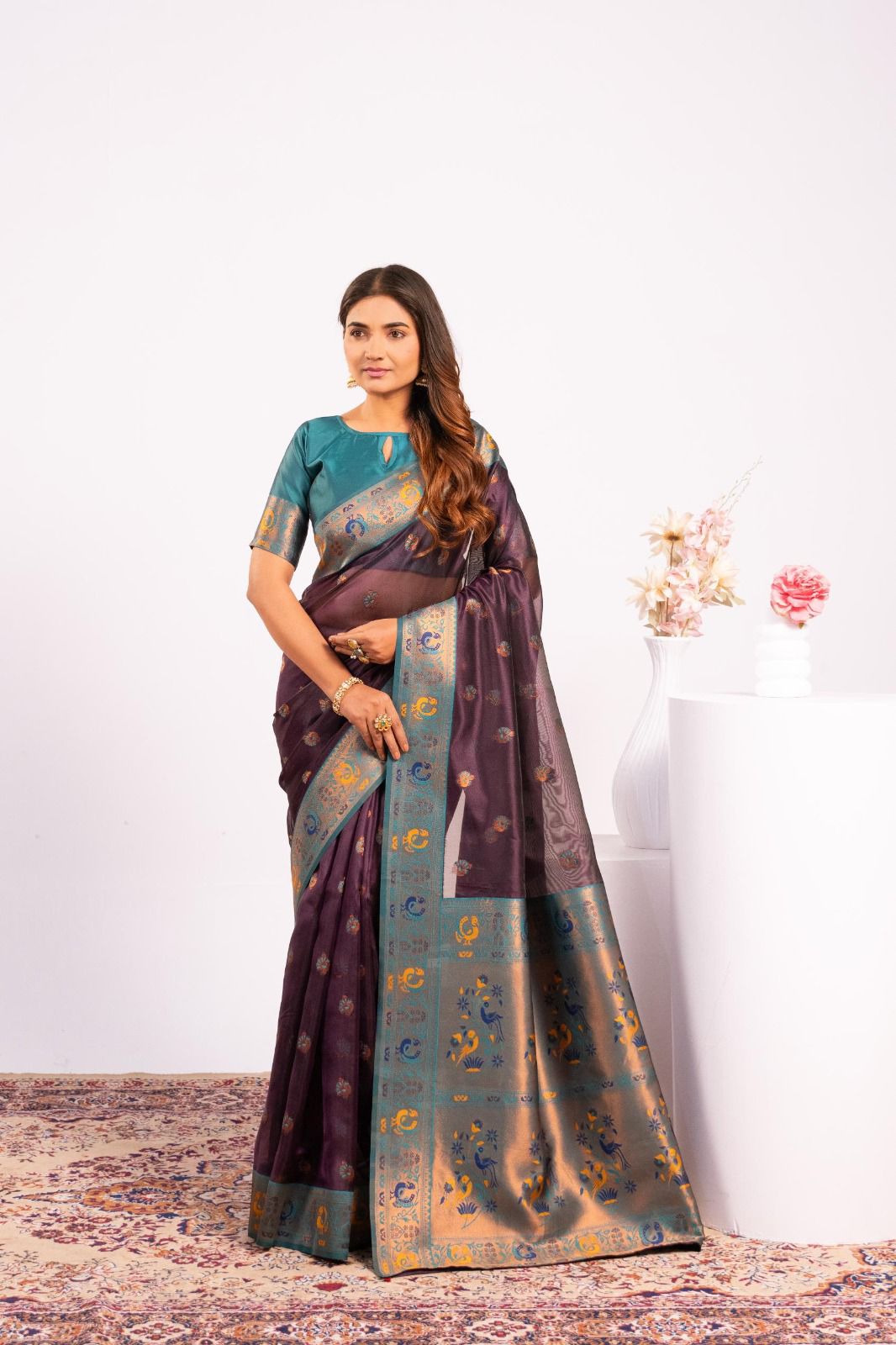 Premium Soft Tissue Silk Paithani Saree
