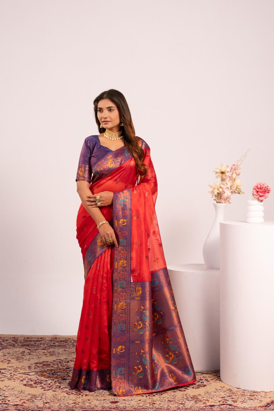 Premium Soft Tissue Silk Paithani Saree