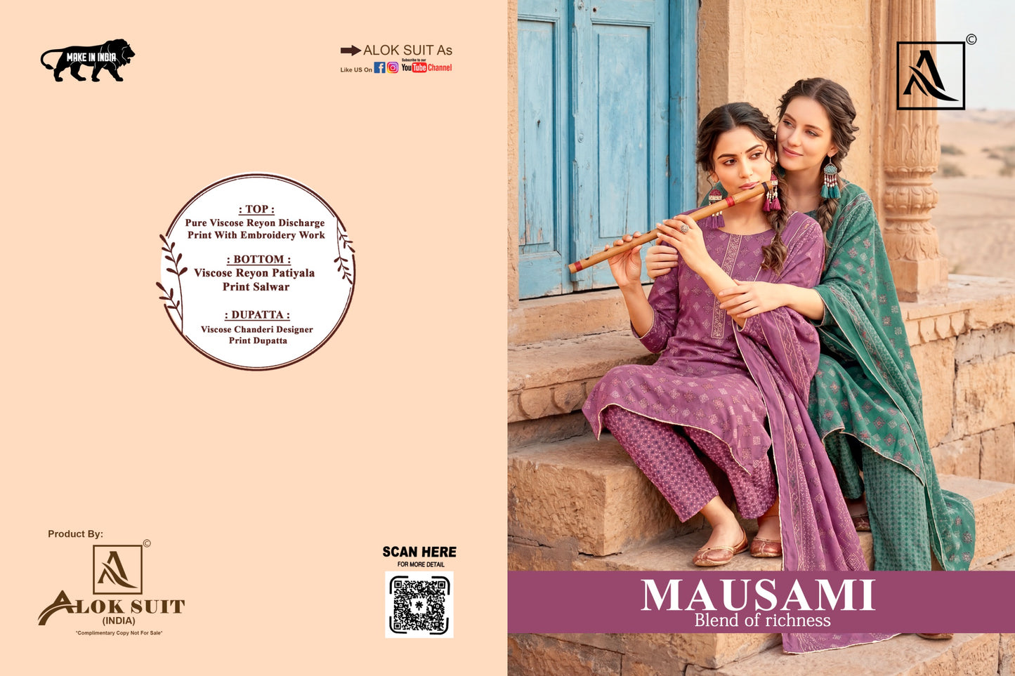 Pure Viscose Reyon Discharge Print With Embroidery Work OF salwar kameez