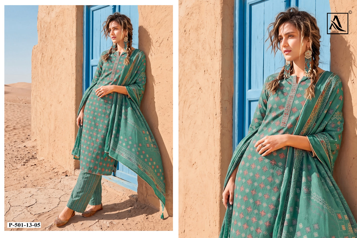 Pure Viscose Reyon Discharge Print With Embroidery Work OF salwar kameez