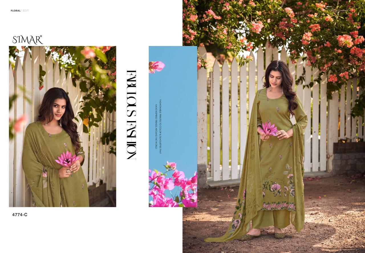 Pure lawn cotton digital print embroidery work of salwar kameez