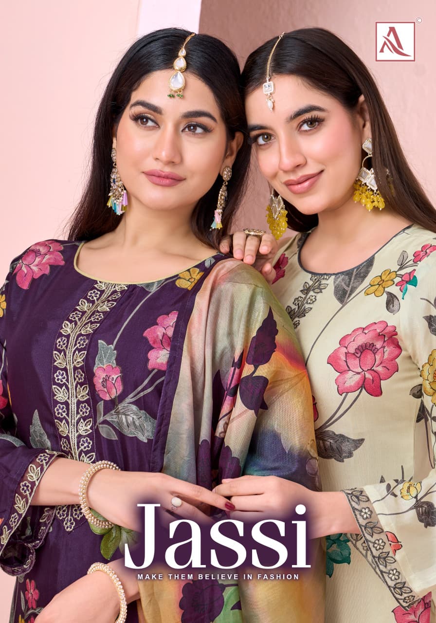 Viscose Maslin Designer Print With Exclusive Embriodery Work of salwar kameez