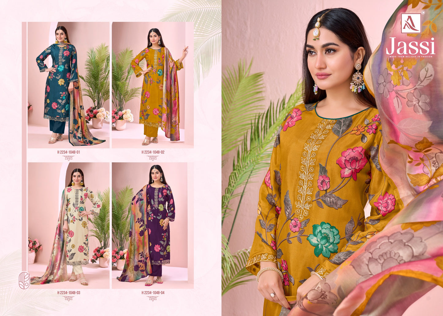 Viscose Maslin Designer Print With Exclusive Embriodery Work of salwar kameez