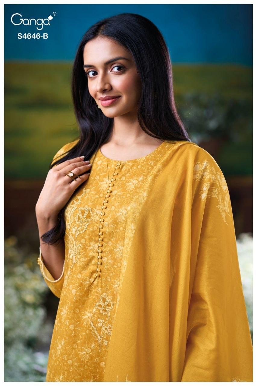PREMIUM COTTON PRINTED WITH EMBROIDERY, BUTTON WORK, HAND WORK, CROCHET LACE BORDER ON DAMAN & SLEEVES SALWAR KAMEEZ