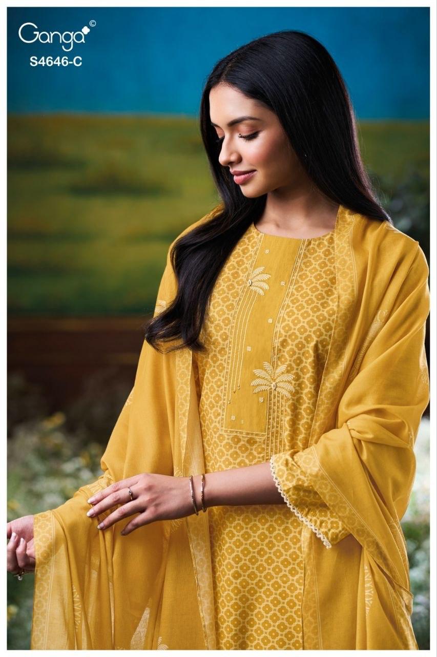 PREMIUM COTTON PRINTED WITH EMBROIDERY, BUTTON WORK, HAND WORK, CROCHET LACE BORDER ON DAMAN & SLEEVES SALWAR KAMEEZ