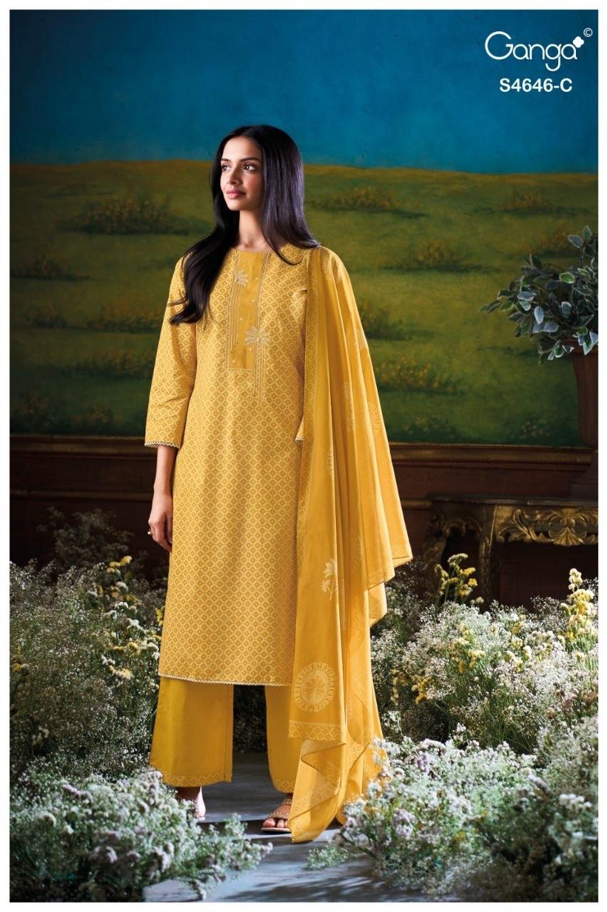 PREMIUM COTTON PRINTED WITH EMBROIDERY, BUTTON WORK, HAND WORK, CROCHET LACE BORDER ON DAMAN & SLEEVES SALWAR KAMEEZ