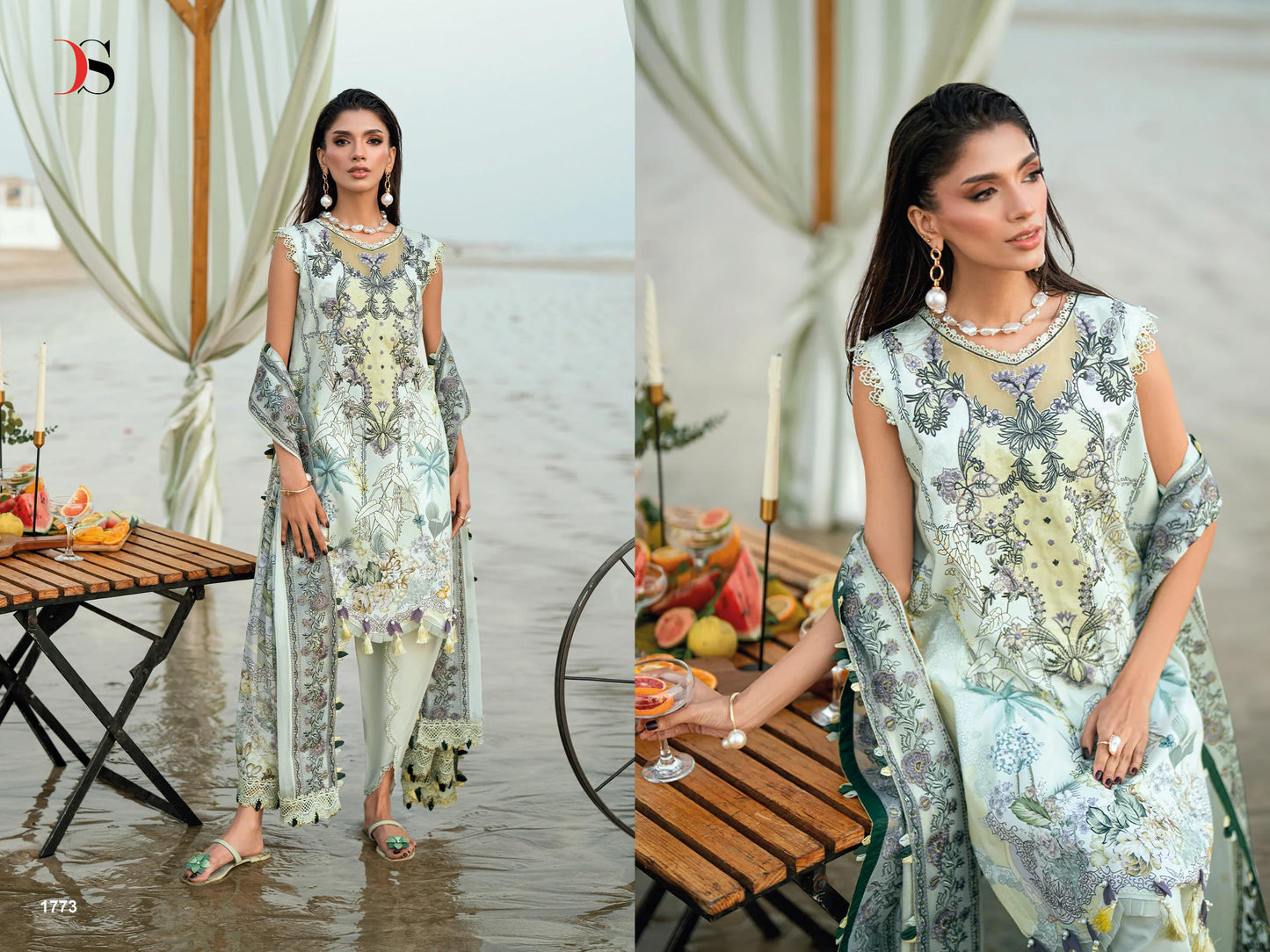 Jade Needle wonder OF salwar kameez for chiffon duppta