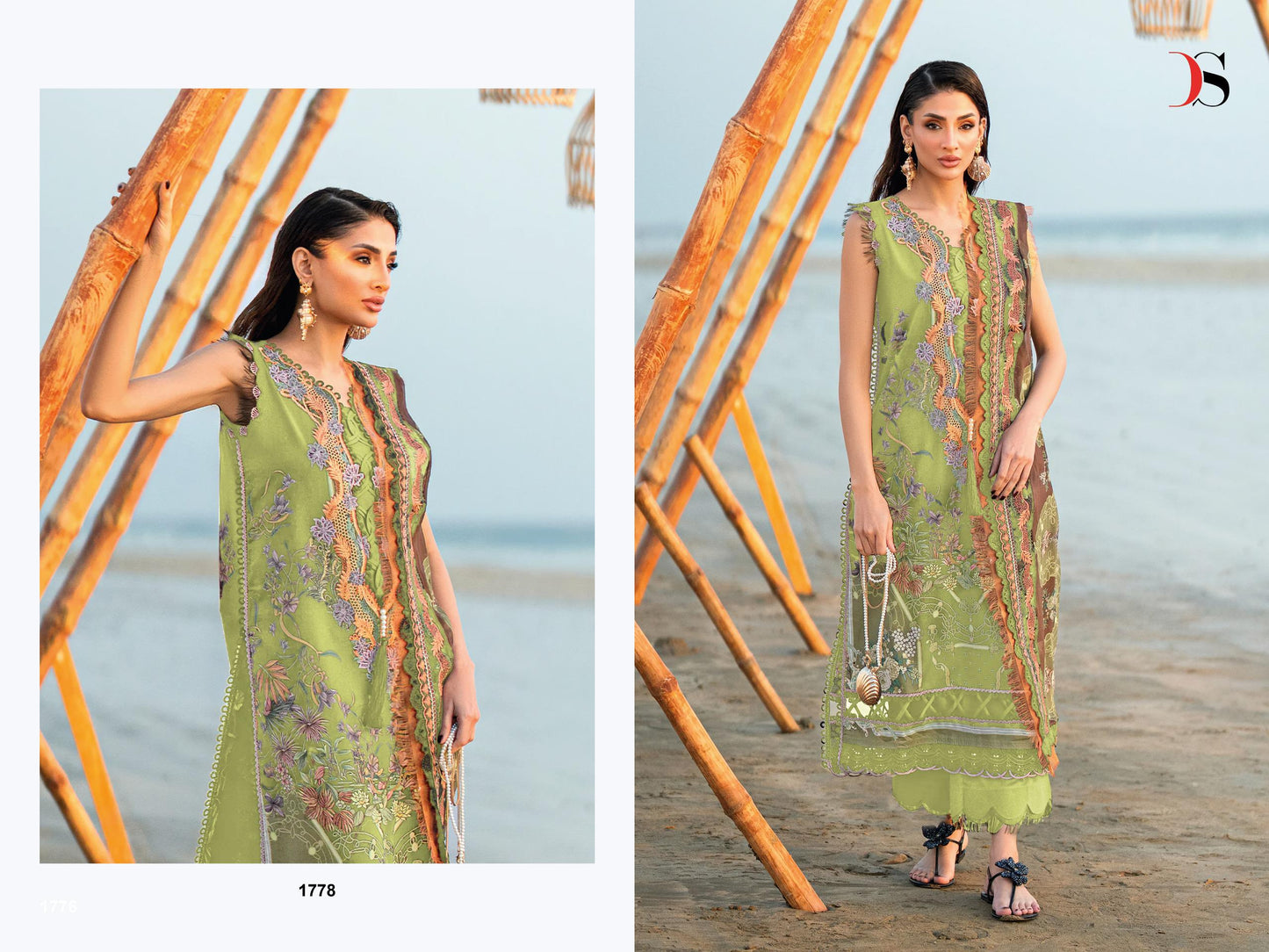 Jade Needle wonder OF salwar kameez for chiffon duppta