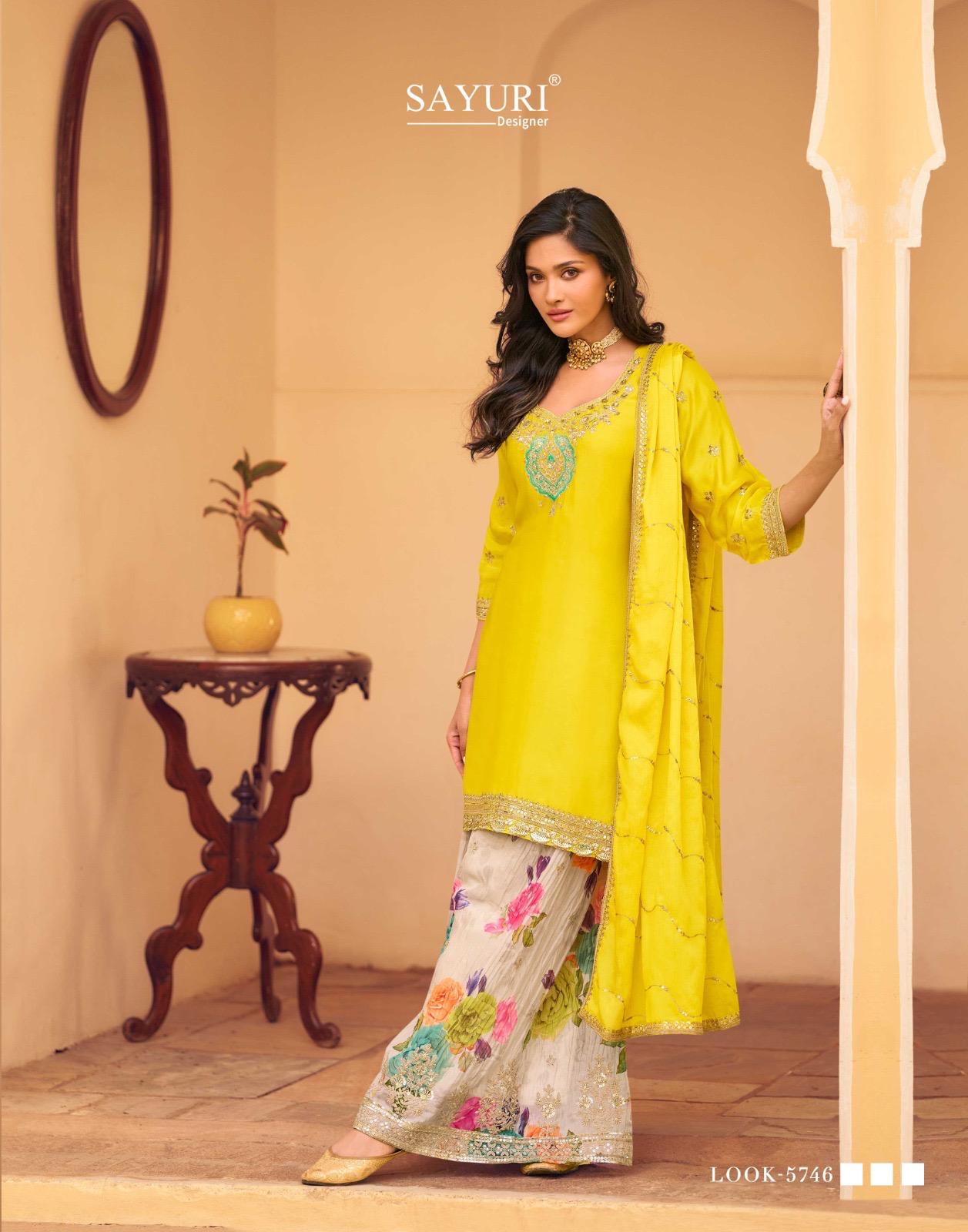 FESTIVE LOOK CHİNON SILK EMBROIDERED TOP WITH EMBROIDERED SHARARA AND DUPATTA