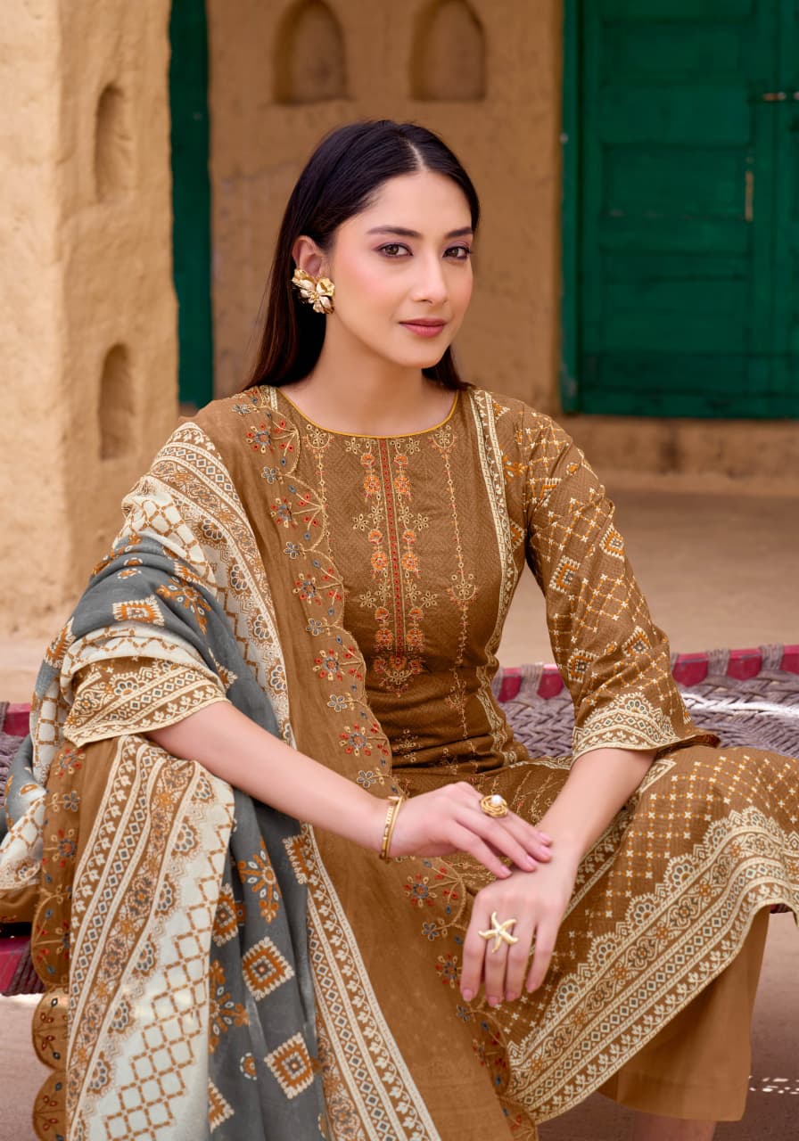 Pure Cambric cotton Pakistani Print With Fancy Embroidery salwar kameez