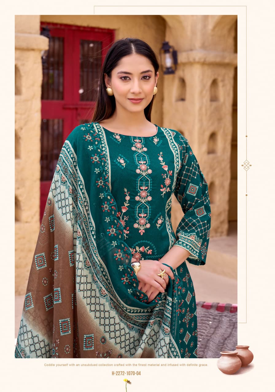 Pure Cambric cotton Pakistani Print With Fancy Embroidery salwar kameez