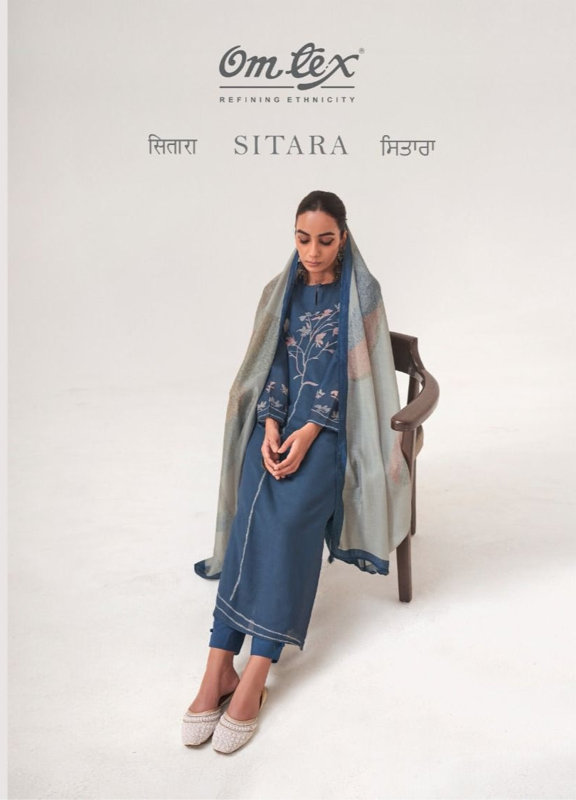 MAL CHANDERI SILK DIGITAL PRINT WITH HANDWORK of SALWAR KAMEEZ