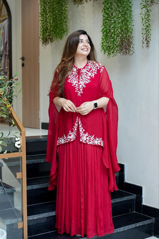 Top Soft Georgette with Multi Thread Embroidery kurti
