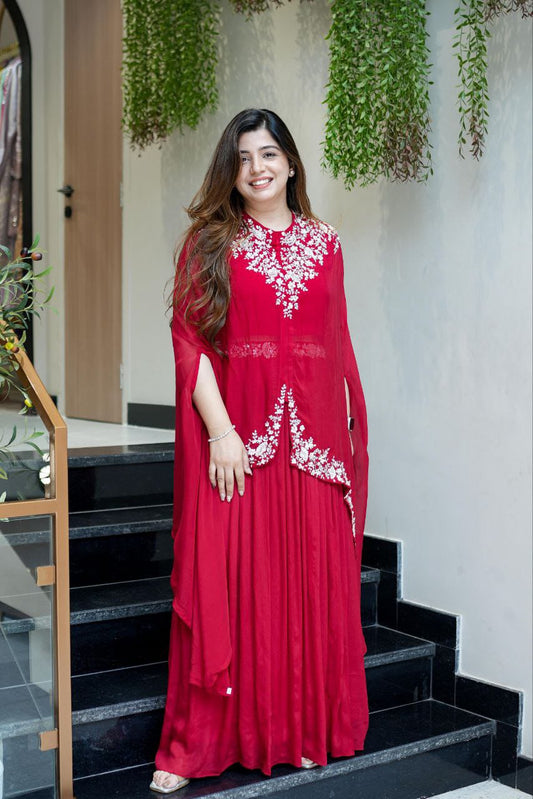 Top Soft Georgette with Multi Thread Embroidery kurti