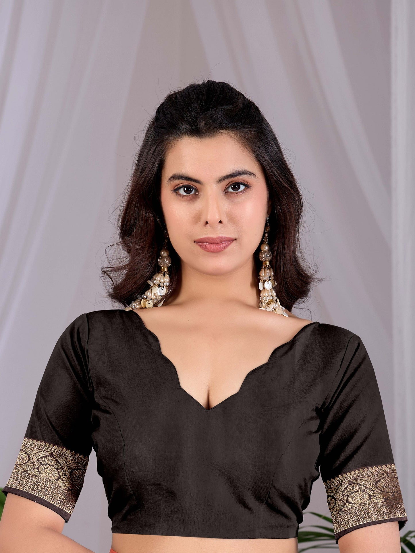 Elegant soft satin georgette saree