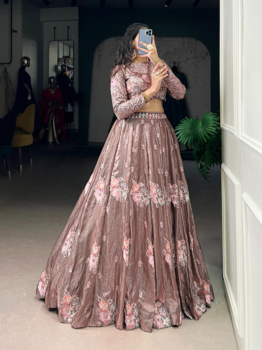Sequins that sparkle, embroidery that defines elegance  of lehengha choli