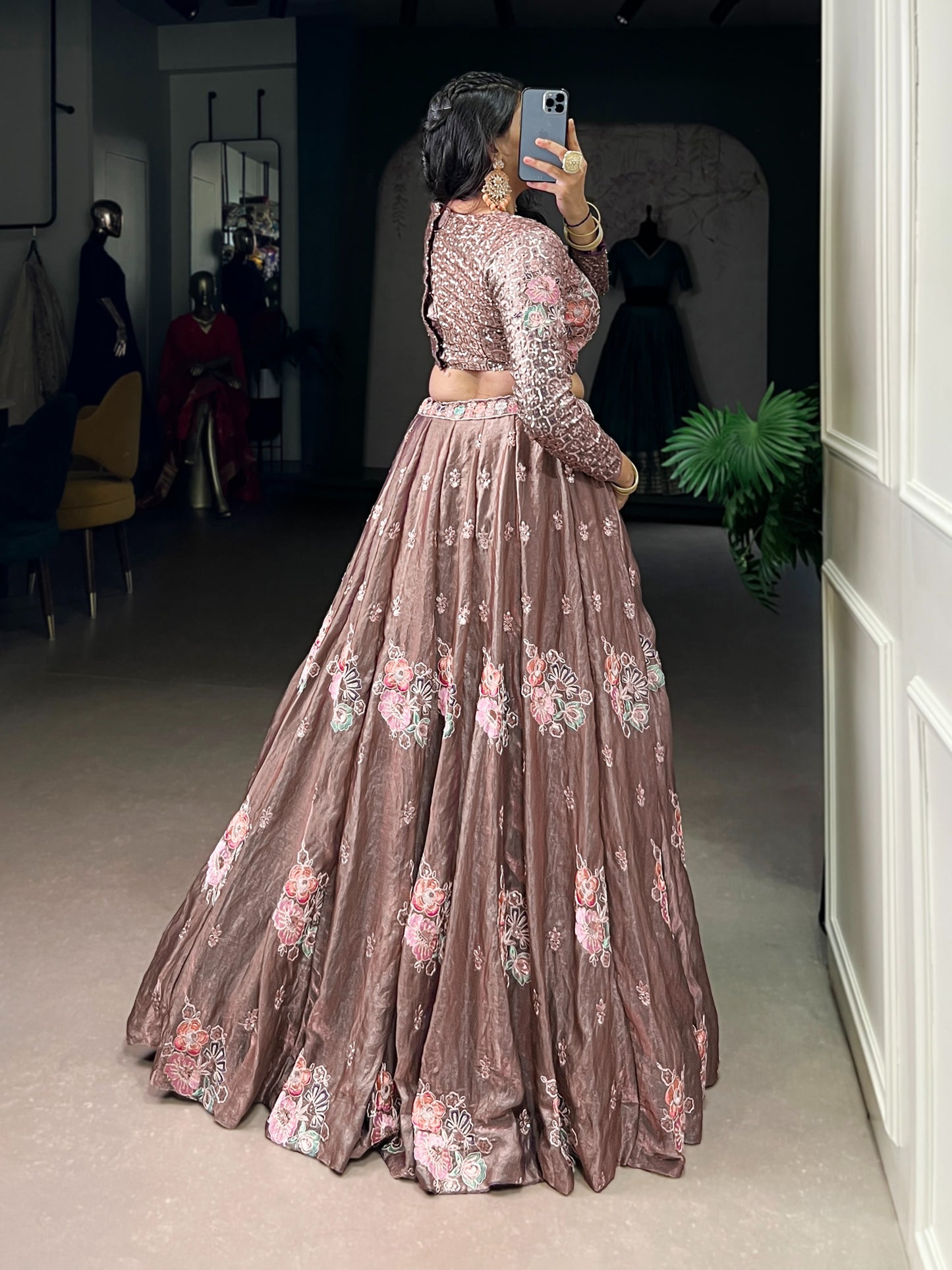 Sequins that sparkle, embroidery that defines elegance  of lehengha choli