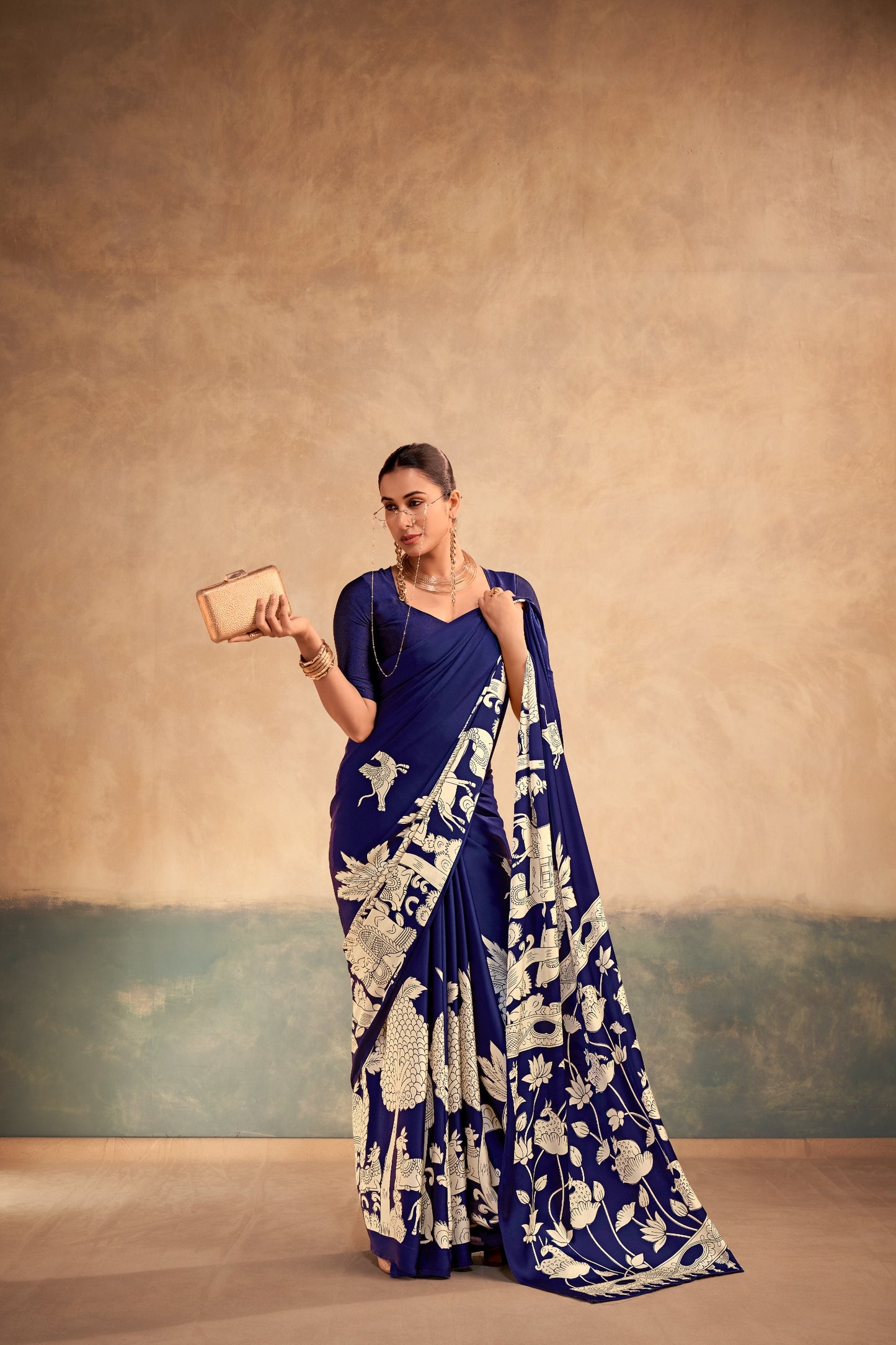 The beauty of Kalamkari art paired with the softness of satin silk creates a saree that feels luxurious, graceful, and timeless.