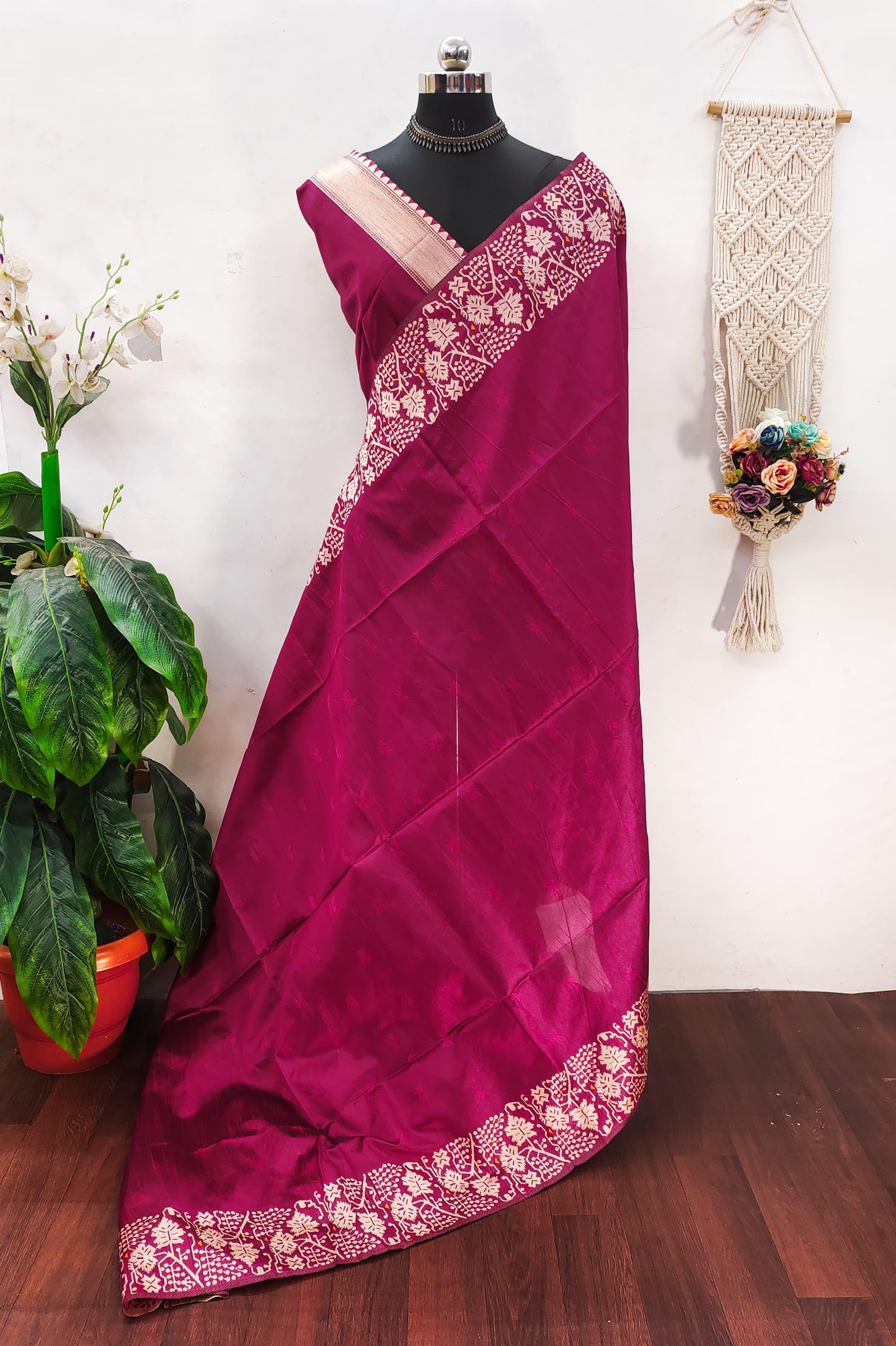 Banglori Handloom raw silk saree
