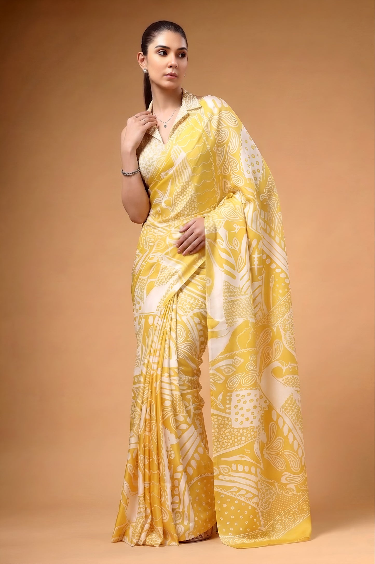 Wrap yourself in the silky elegance of satin with prints that speak pure grace and charm