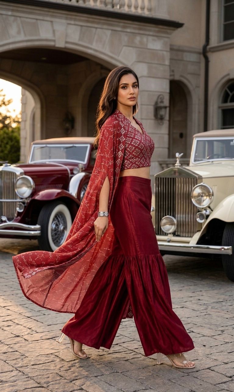 Jump on the shopping wagon and grab this trendy & eye catching indo western set for ur upcoming festive season