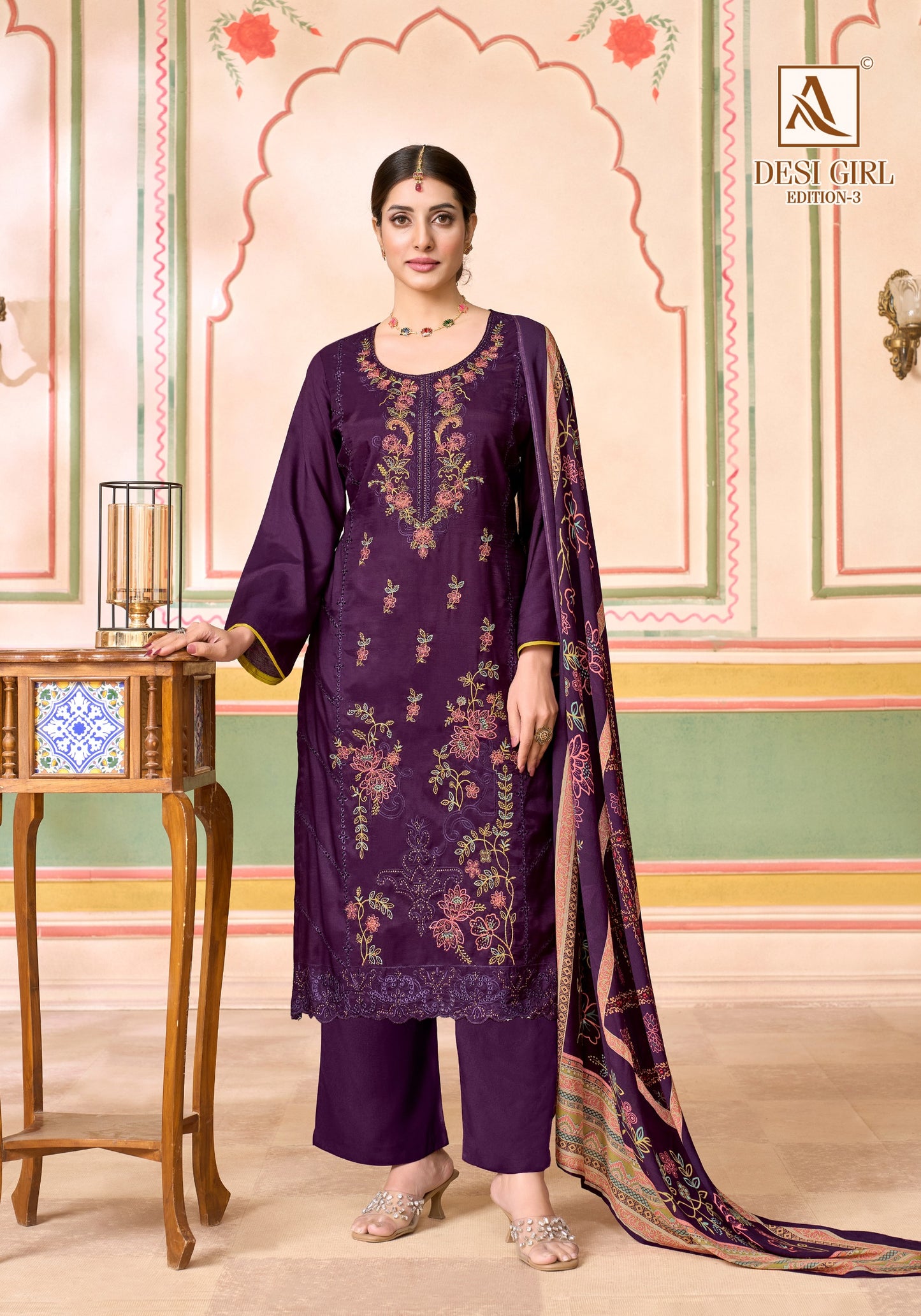 Viscose Maslin Designer Embroidery Work salwar kameez