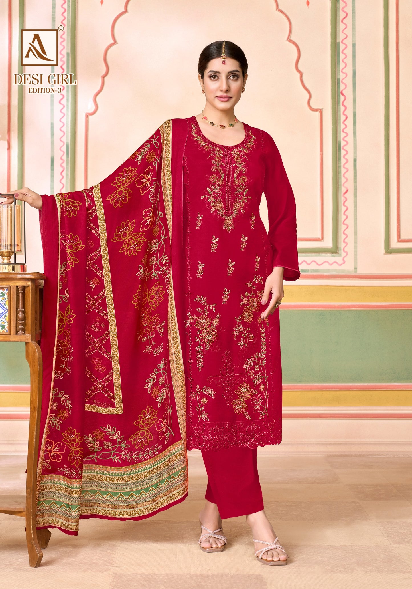 Viscose Maslin Designer Embroidery Work salwar kameez