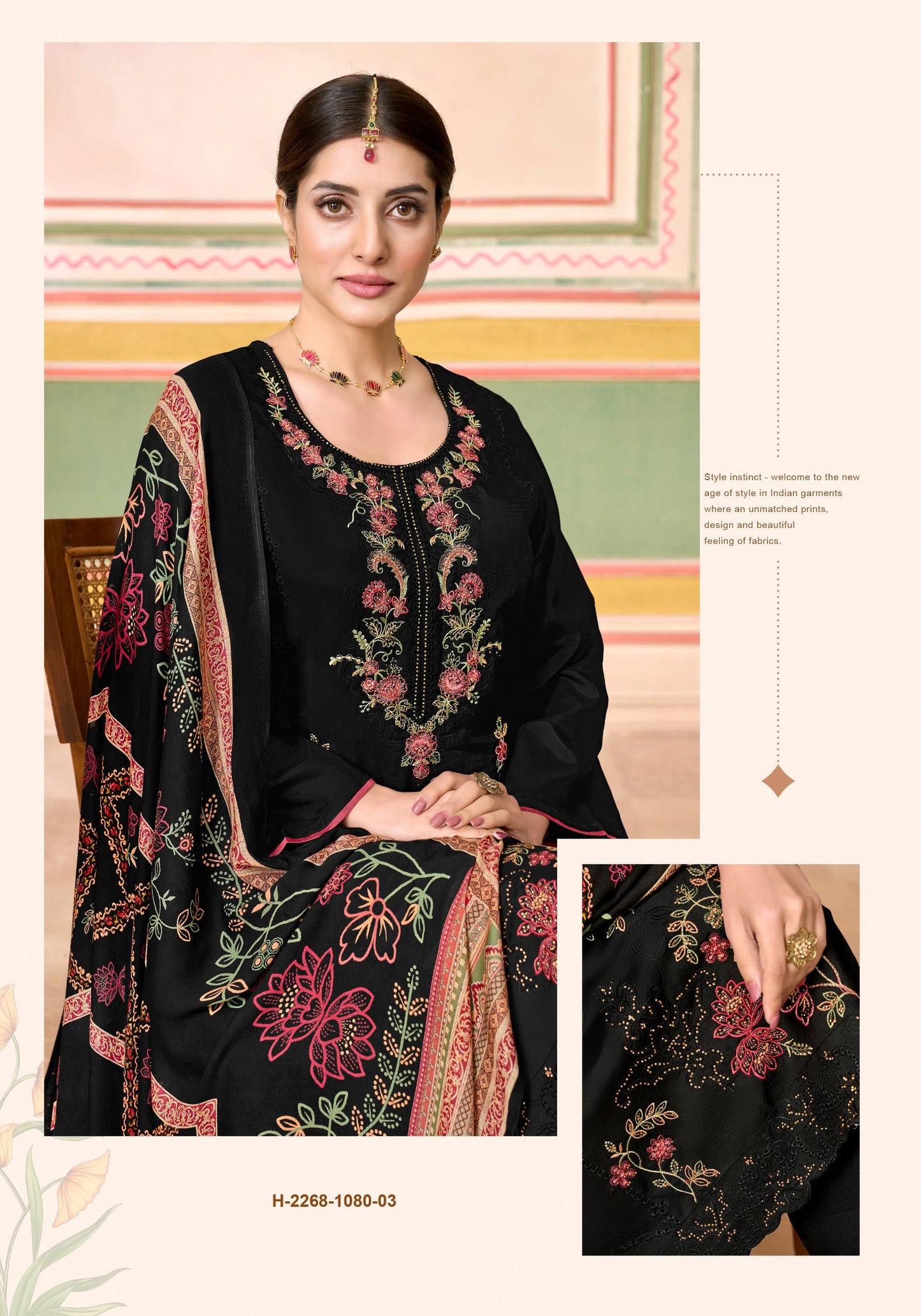 Viscose Maslin Designer Embroidery Work salwar kameez