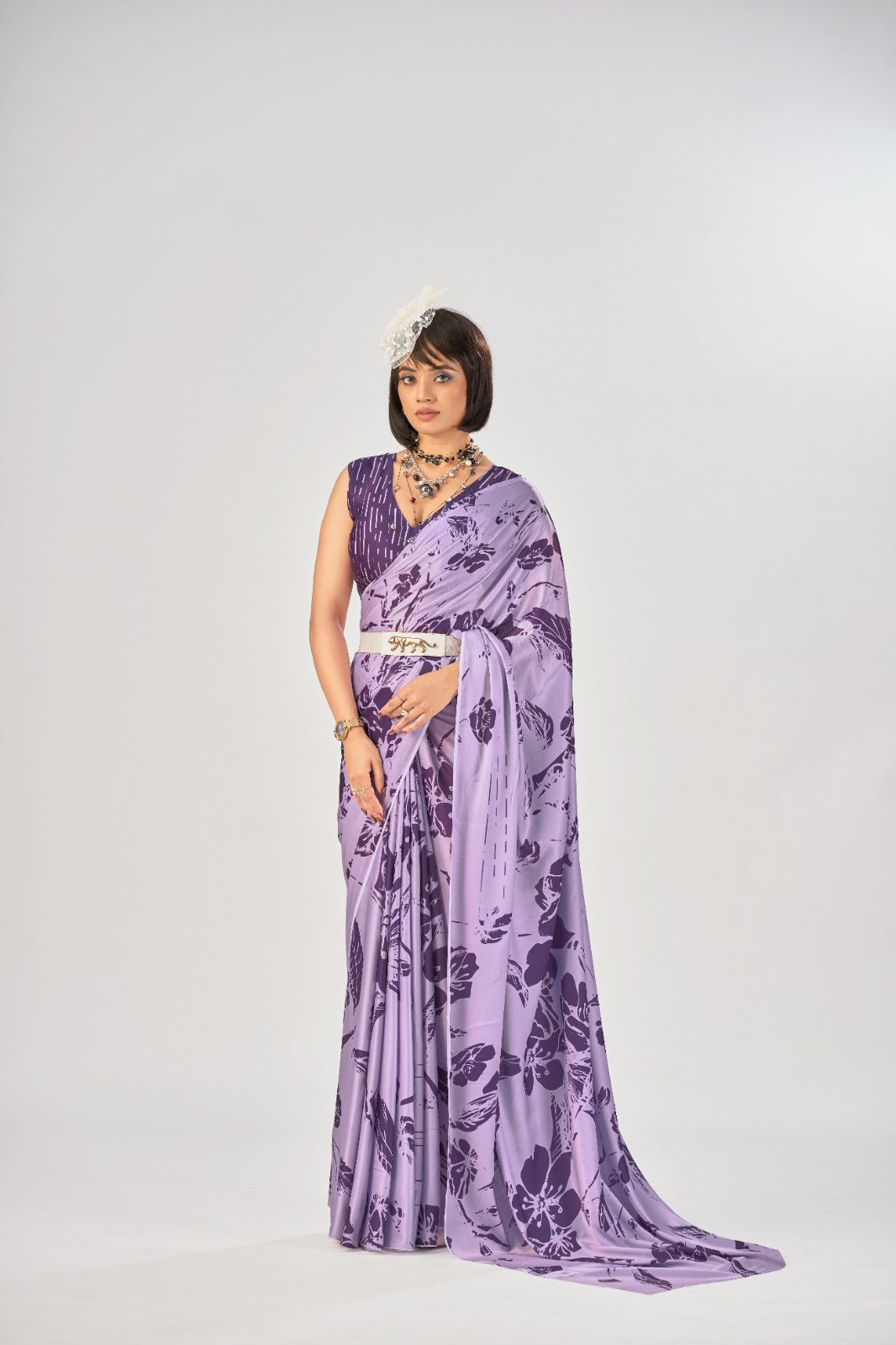 Satin silk ki smooth shine aur elegant prints… effortless grace in every drape