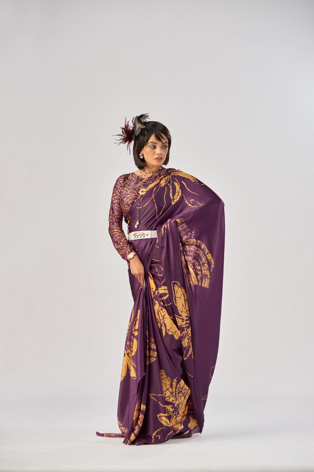 Satin silk ki smooth shine aur elegant prints… effortless grace in every drape