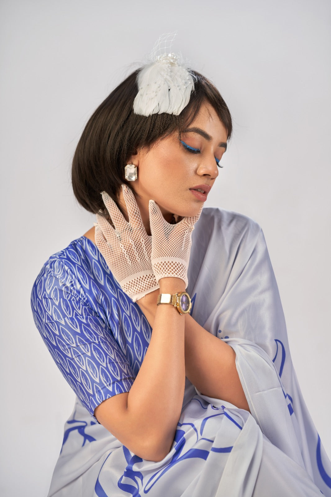 Satin silk ki smooth shine aur elegant prints… effortless grace in every drape