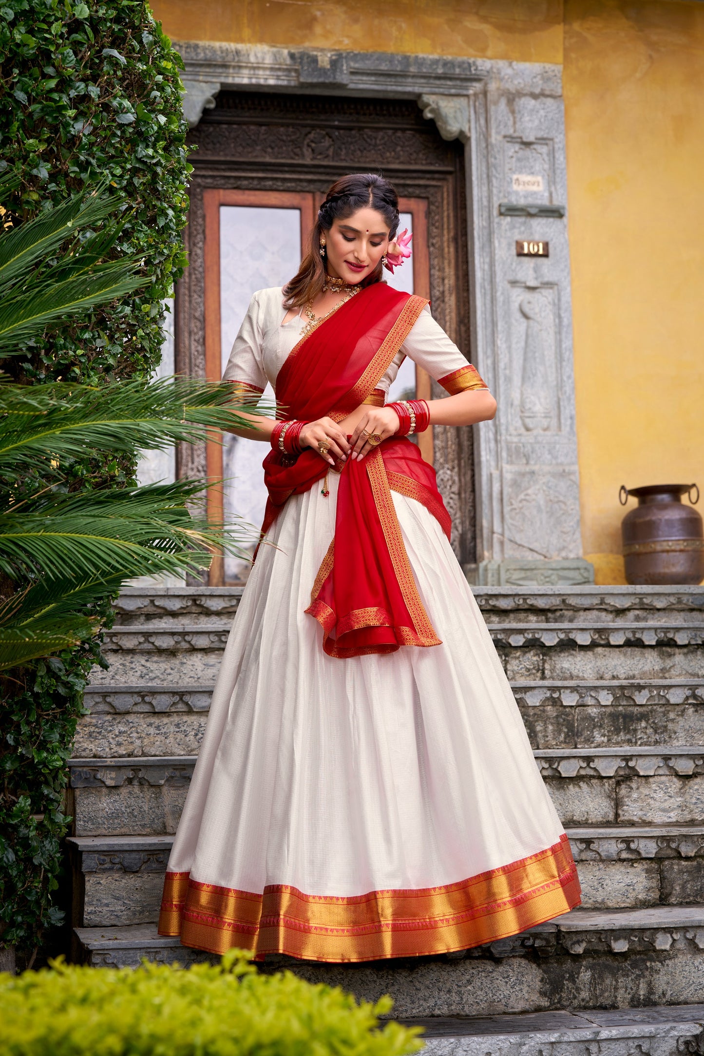 This half saree reminds me that culture isn’t old — it’s timeless. And timeless will always be beautiful. 🥀
