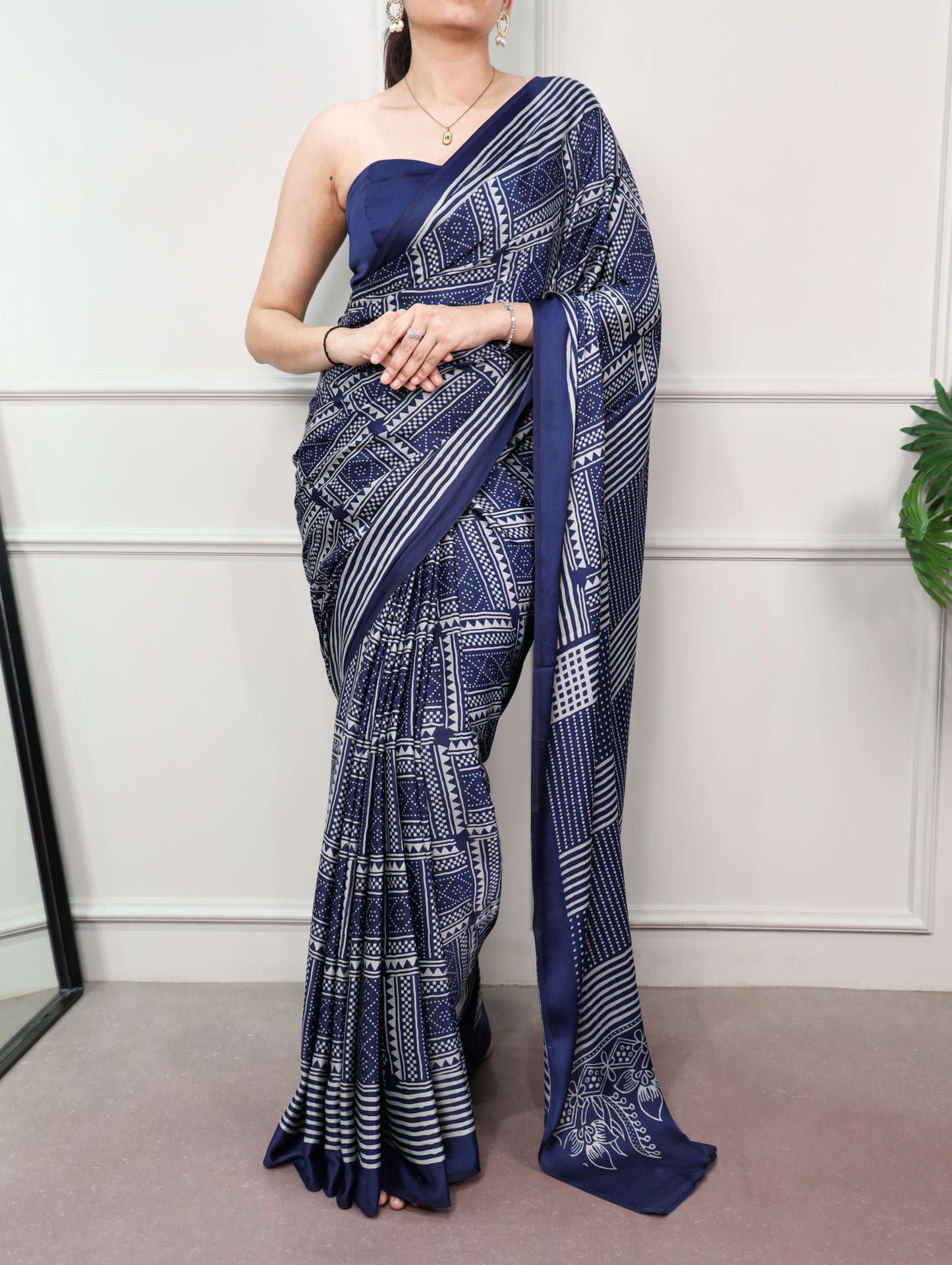 Wrap yourself in the elegance of satin silk and let the beautiful prints add a touch of timeless charm to your style.