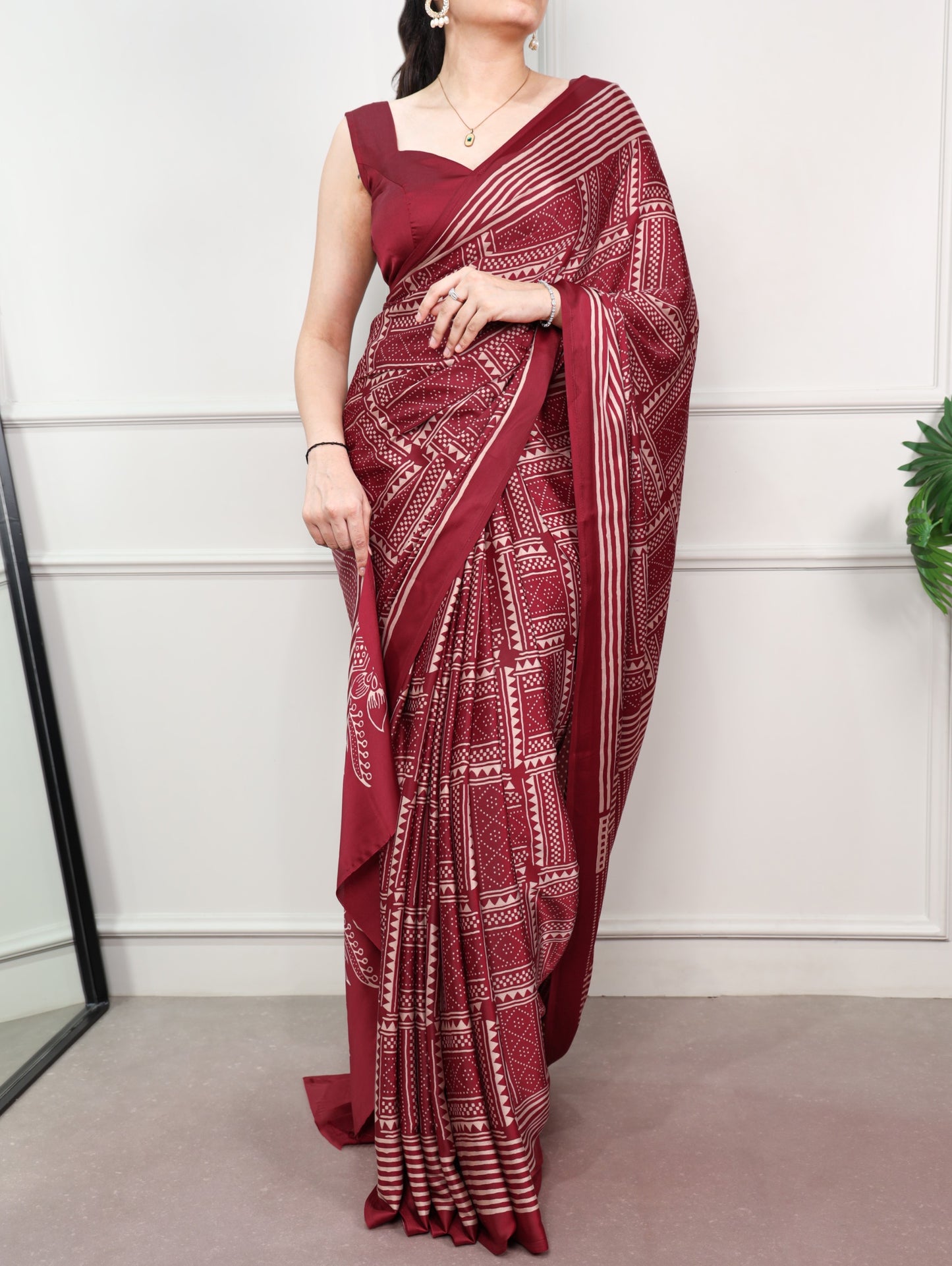 Wrap yourself in the elegance of satin silk and let the beautiful prints add a touch of timeless charm to your style.