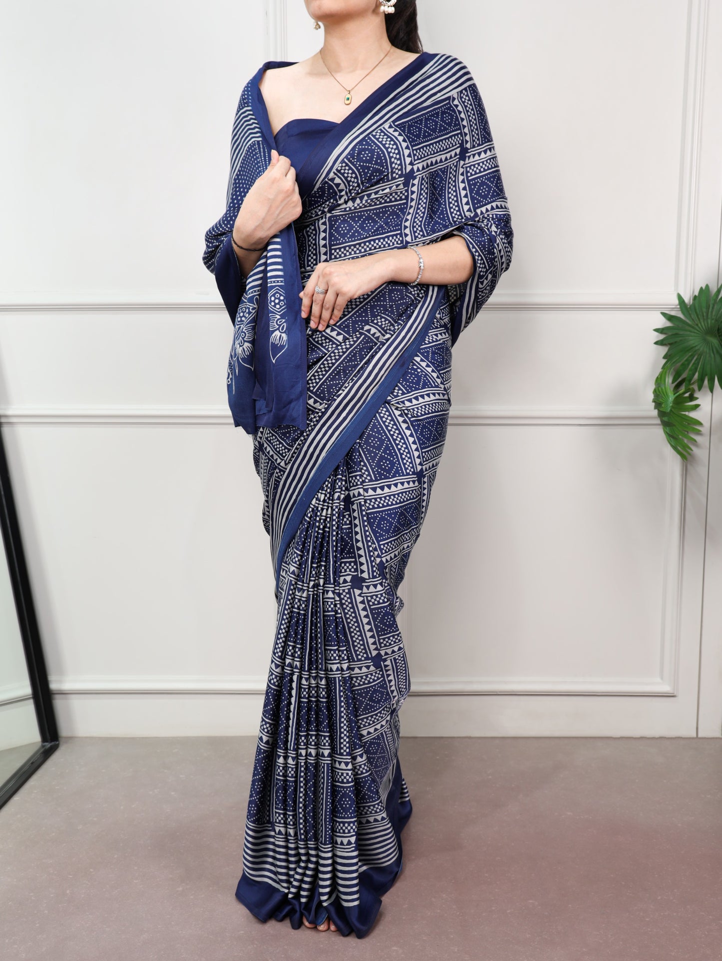 Wrap yourself in the elegance of satin silk and let the beautiful prints add a touch of timeless charm to your style.
