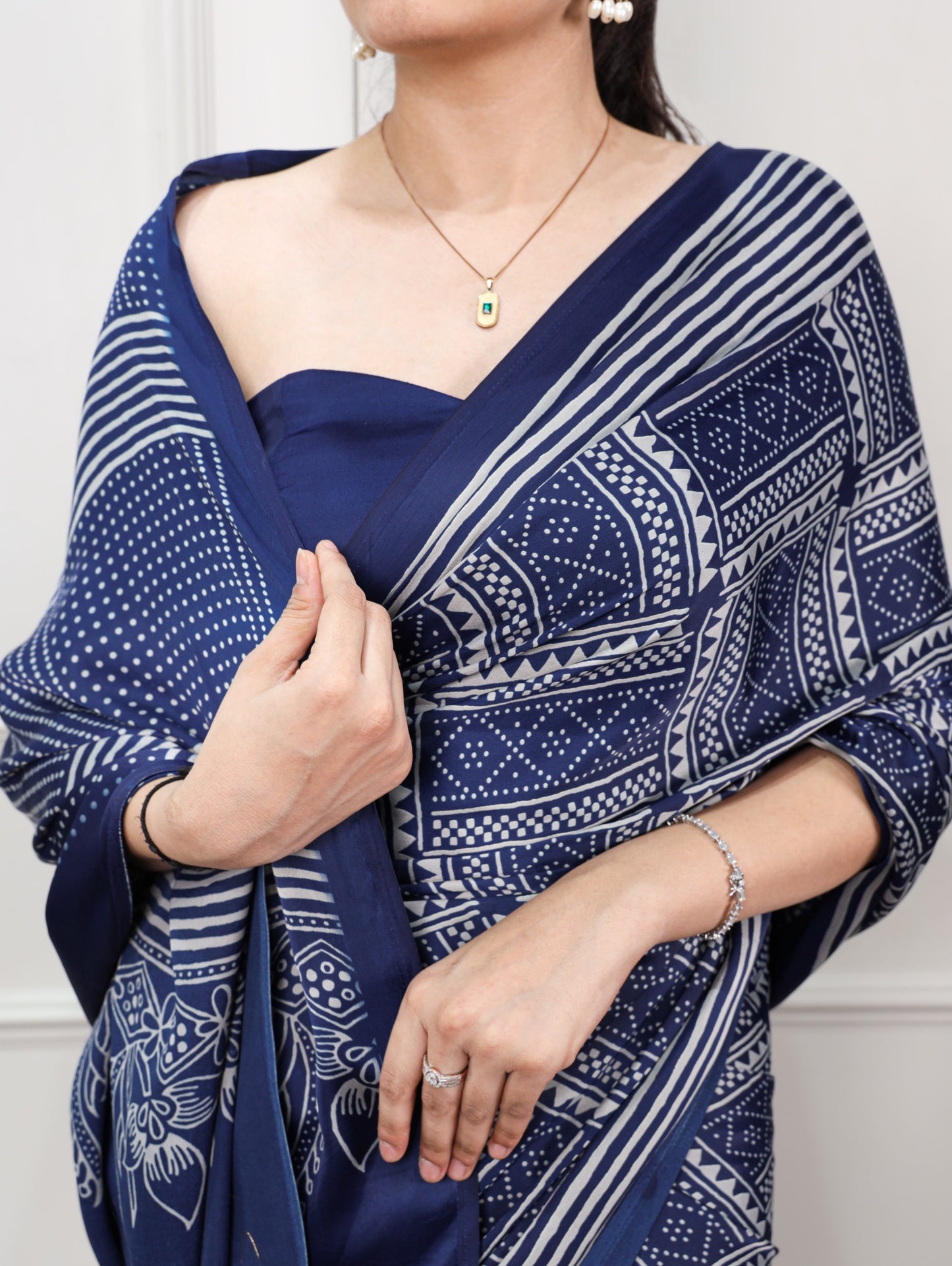 Wrap yourself in the elegance of satin silk and let the beautiful prints add a touch of timeless charm to your style.